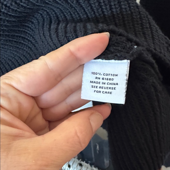 525 America Black Knit Crewneck Sweater Sz M Cotton - Picture 7 of 11